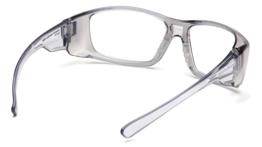 Pyramex Clear Safety Reader Glasses, Scratch-Resistant, Gray Frame