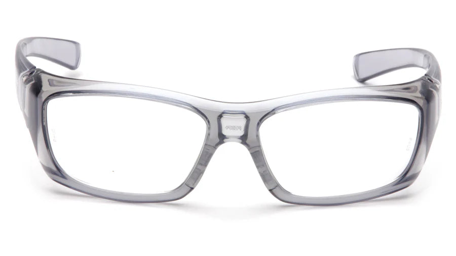 Pyramex Clear Safety Reader Glasses, Scratch-Resistant, Gray Frame