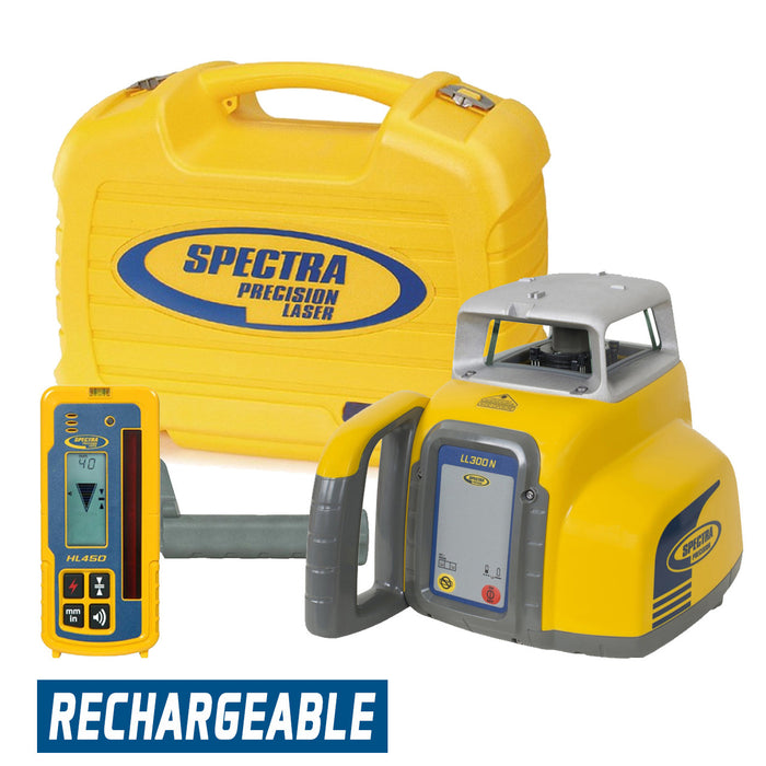 Spectra Precision Laser Package with Receiver and Rechargeable Batteries