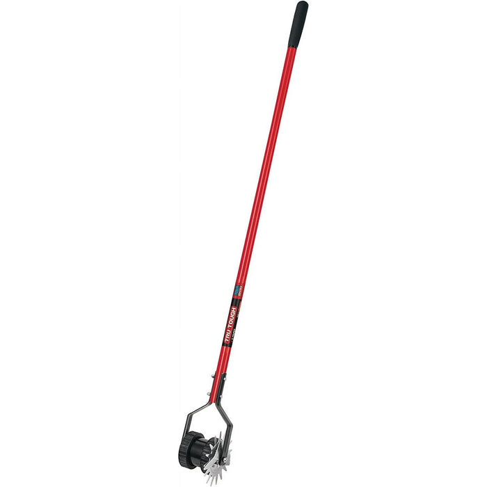 Truper Rotary Lawn Edger with Dual Wheel - Fiberglass Handle with Non-Slip Grip, 48 Inch