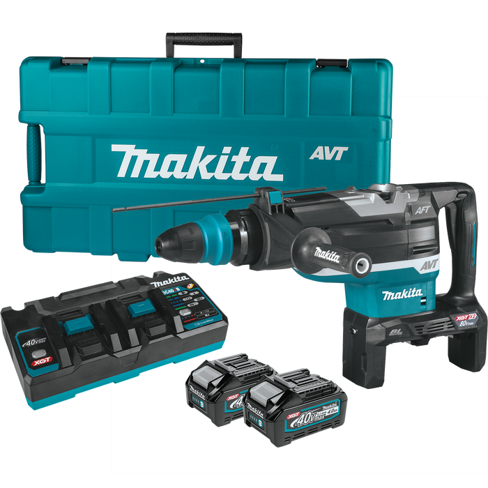 Makita (GRH06PM) 80V Max (40V Max X2) XGT Brushless 2 In. AVT Rotary Hammer Kit, accepts SDS-MAX bits, AFT, AWS Capable