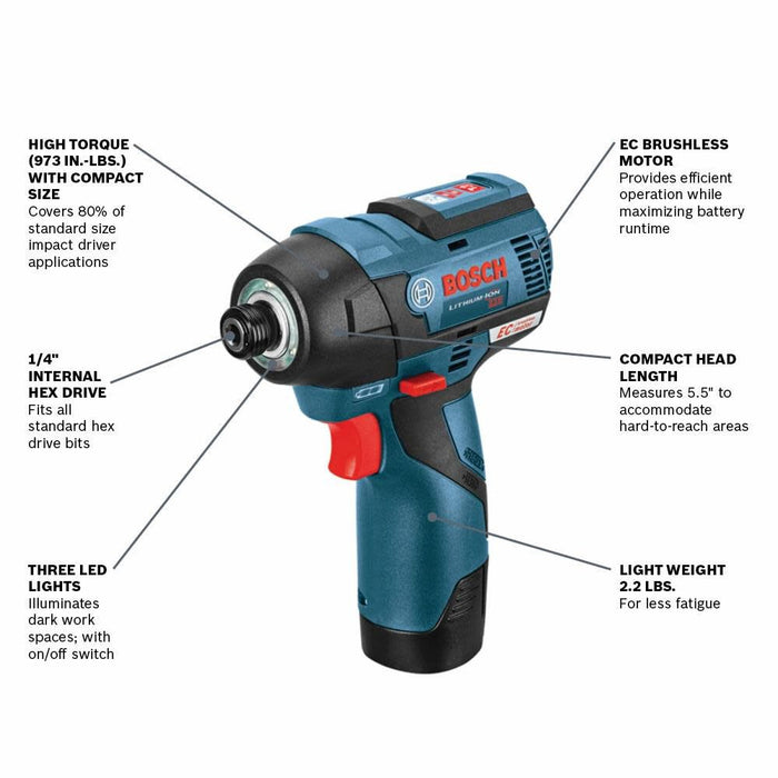 BOSCH 12V Max Brushless Impact Driver (Bare Tool)