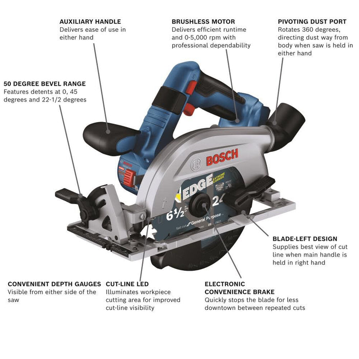 BOSCH 18V 6-1/2 In. Circular Saw Blade Left (Bare Tool)