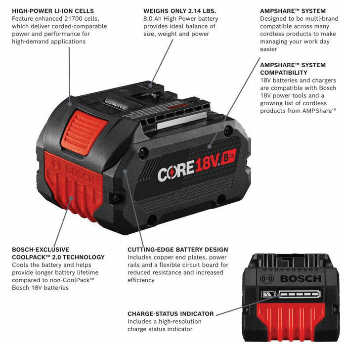 BOSCH 18V CORE Lithium-Ion 8Ah Performance Battery