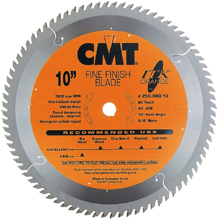 CMT 10 In x 80 x 5/8 In ITK Fine Finish Blade