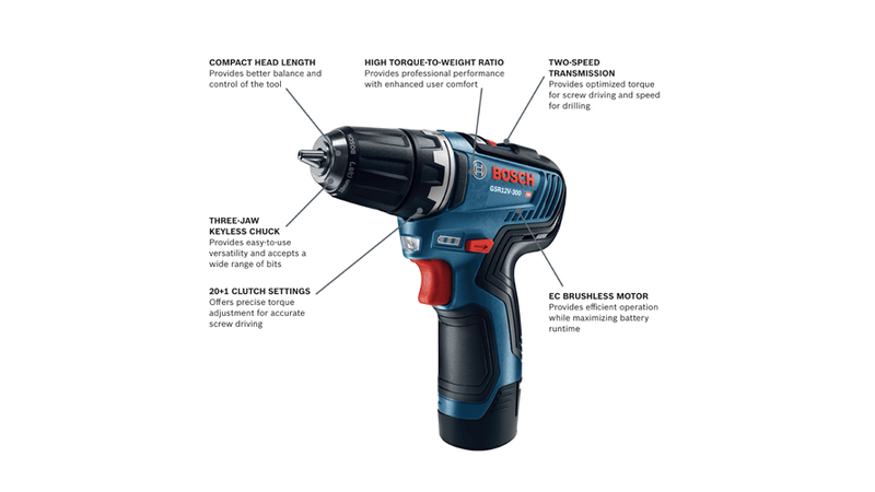 BOSCH 12V Max EC Brushless 3/8 In. Drill/Driver Kit