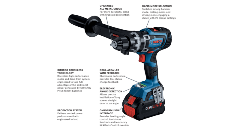 Bosch PROFACTOR 18V Connected-Ready 1/2 In. Hammer Drill/Driver Kit with (1) CORE18V 8Ah PROFACTOR Performance Battery