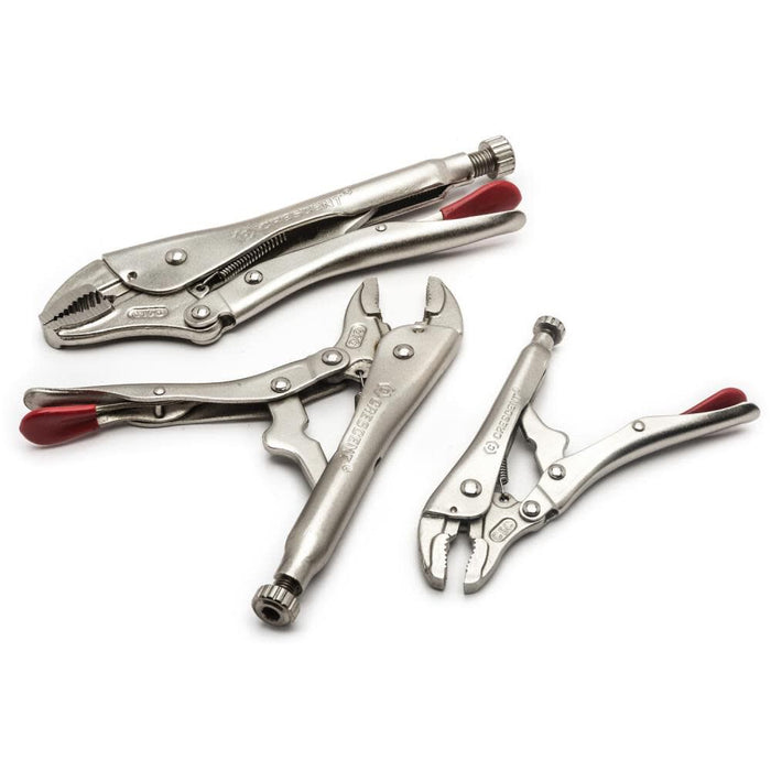 Crescent 3 Piece Curved Jaw Locking Pliers with Wire Cutter Set (CLP3SETN-08)