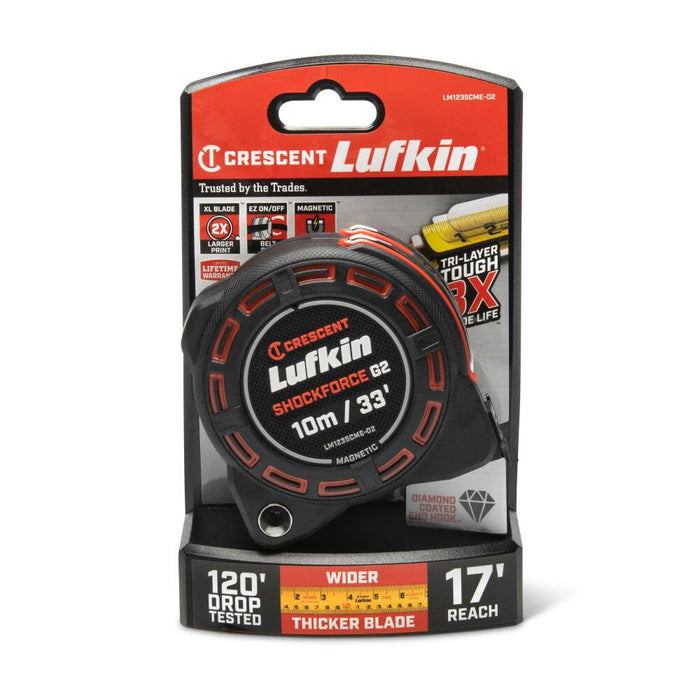 Crescent Lufkin Shockforce G2 33-ft Magnetic Tape Measure