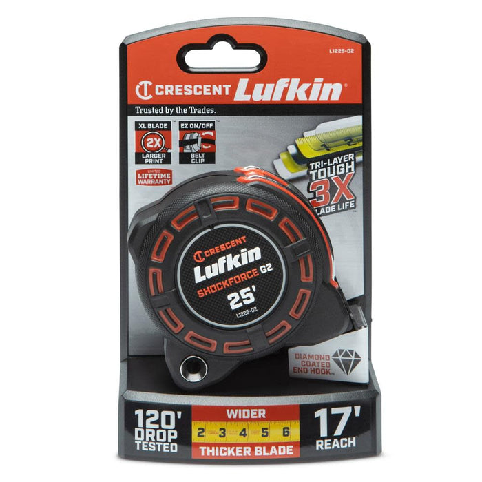 Crescent Lufkin Shockforce G2 Tape Measure 1 1/4in x 25'