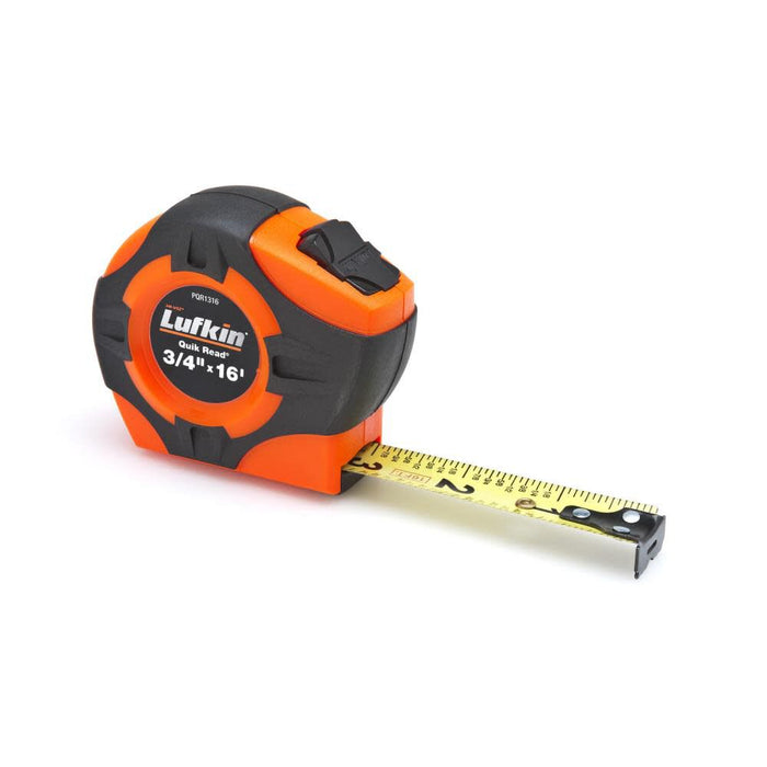 Crescent Lufkin 3/4" x 16' Quikread Power Return Yellow Clad Tape Measure - PQR1316N