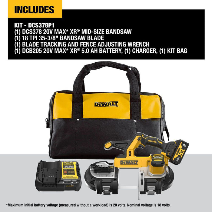 DeWALT 20V 3-1/4in Band Saw Kit