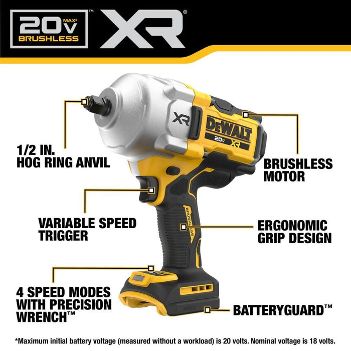 DeWALT (DCF961GP1) 20V MAX 1/2 XR High Torque Impact Wrench Kit