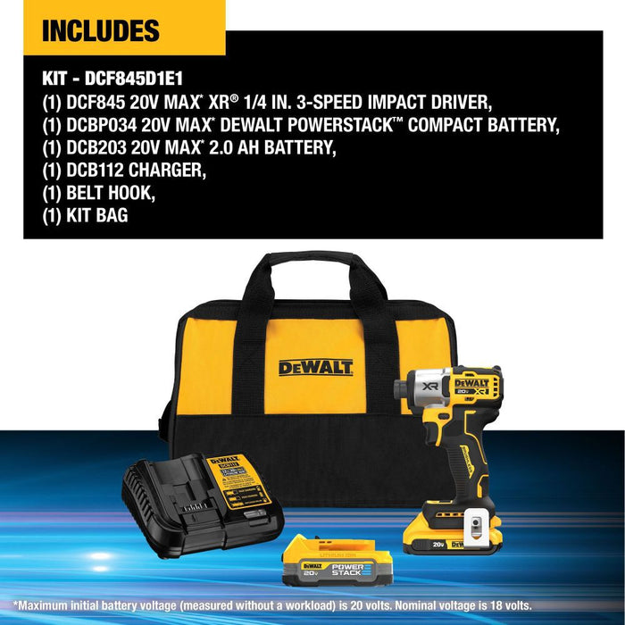 DeWALT 20V MAX XR 1/4 In. Impact Driver Kit