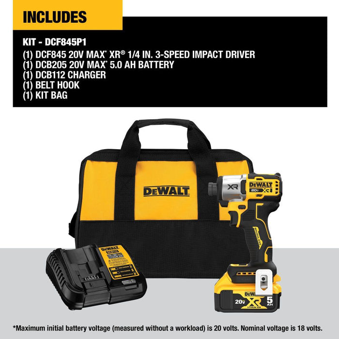 DeWALT 20V MAX XR 1/4 In. Impact Driver Kit