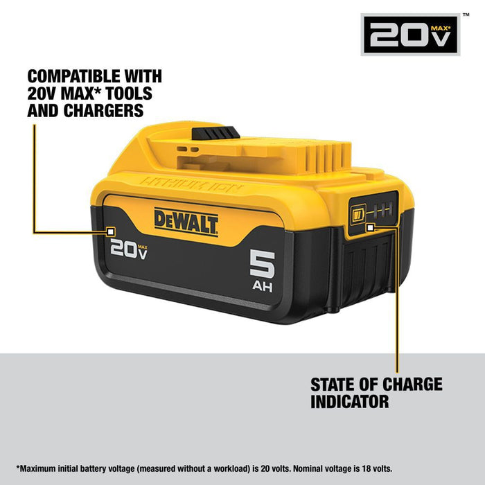 DEWALT 20V MAX XR Premium Lithium-Ion 5Ah Starter Kit