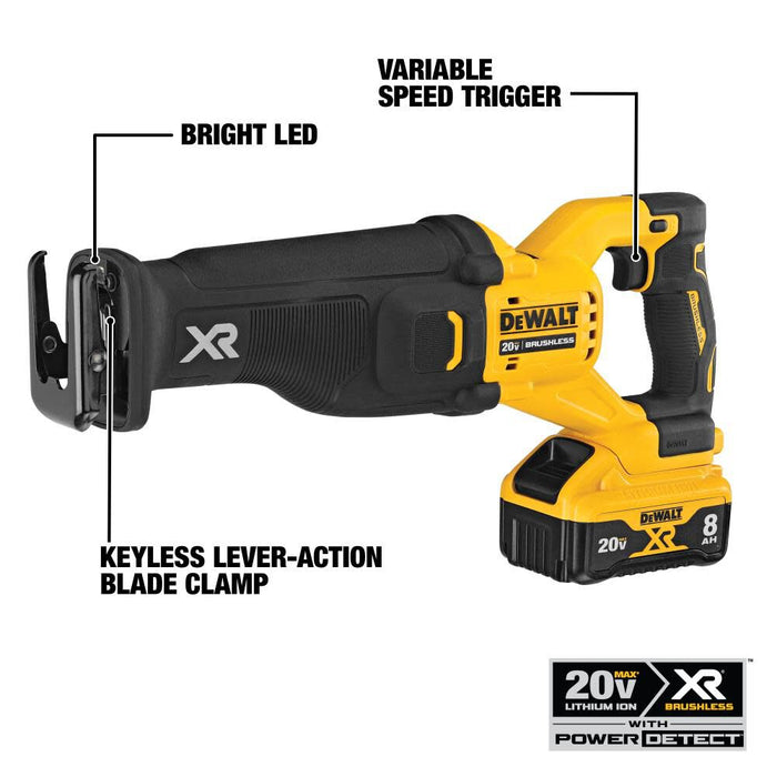 DEWALT 20V MAX XR Reciprocating Saw Power Detect Brushless (Bare Tool)