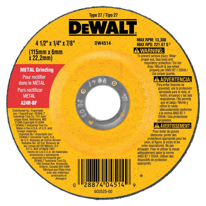 DeWALT 5 In. x 1/4 In. Metal Grinding Wheel