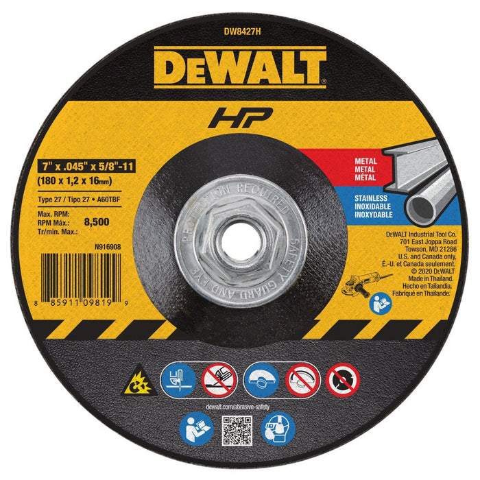 DeWALT (DW8427H) Metal Cutting Wheel, 5/8-11 Arbor, 7-Inch by 0.045-Inch