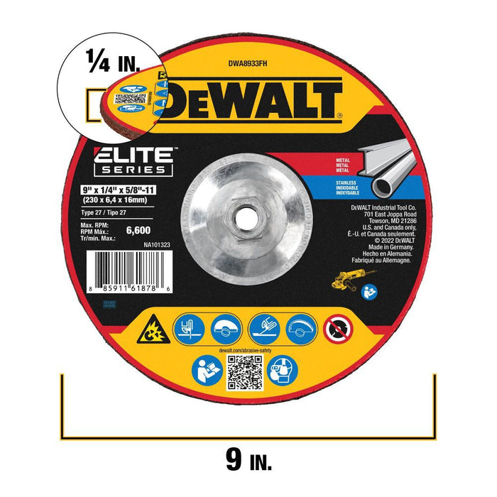 DeWALT (DWA8933) Extended Performance Ceramic Metal Grinding 9-Inch x 1/4-Inch x 5/8-Inch -11 Ceramic Abrasive