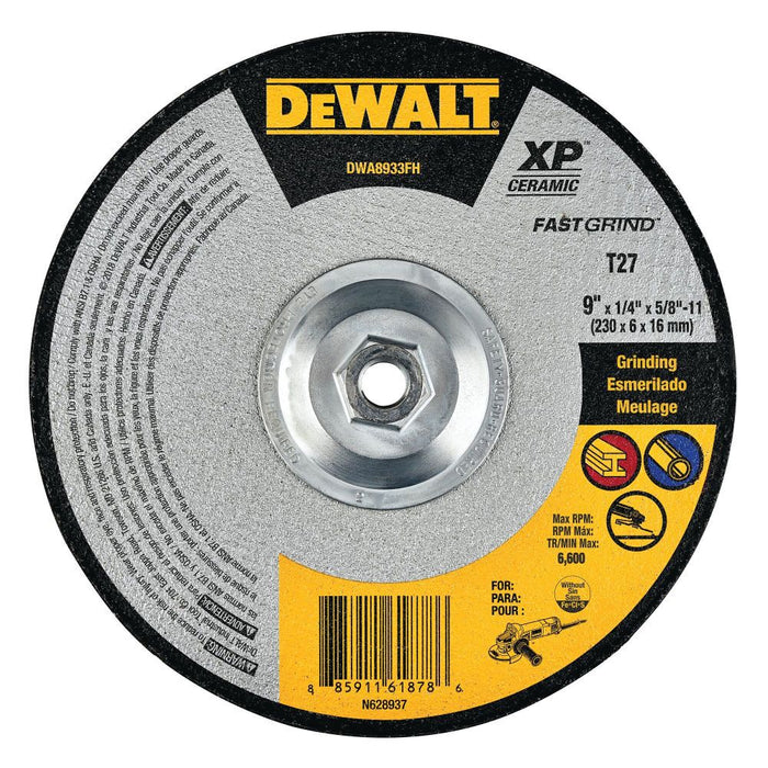 DeWALT (DWA8933) Extended Performance Ceramic Metal Grinding 9-Inch x 1/4-Inch x 5/8-Inch -11 Ceramic Abrasive