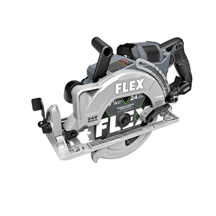 FLEX 24V Brushless Cordless 7-1/4-Inch Rear Handle Circular Saw Kit with 10.0Ah Stacked Lithium Battery and 280W Rapid Charger