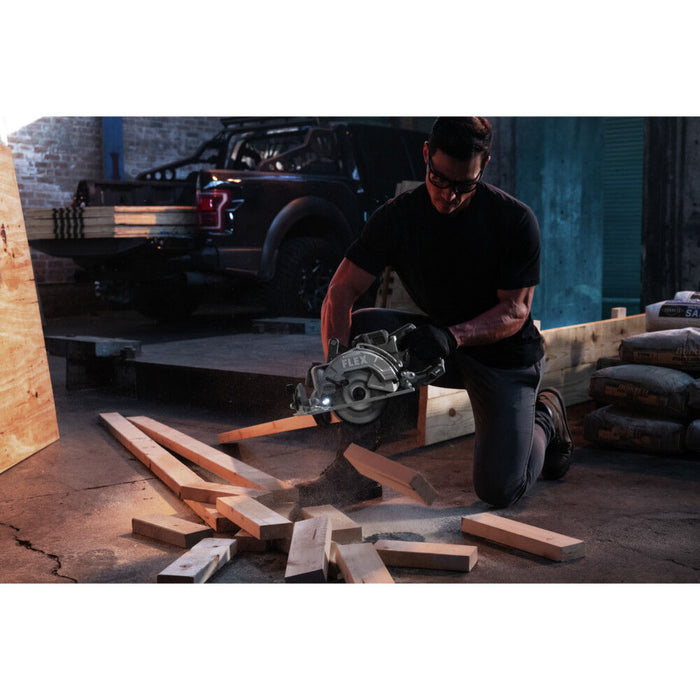 FLEX 24V Brushless Cordless 7-1/4-Inch Rear Handle Circular Saw Kit with 10.0Ah Stacked Lithium Battery and 280W Rapid Charger