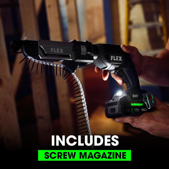 FLEX 24V Drywall Screw Gun with Magazine Attachment (Bare Tool)