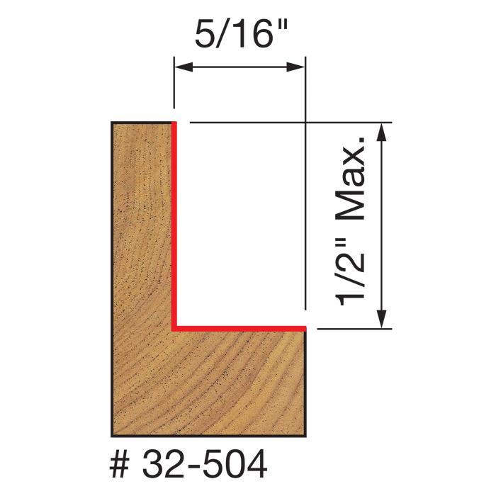 Freud Flush, 1/8",1/4",5/16",3/8",7/16",1/2" Depth Rabbeting Bit with Bearings