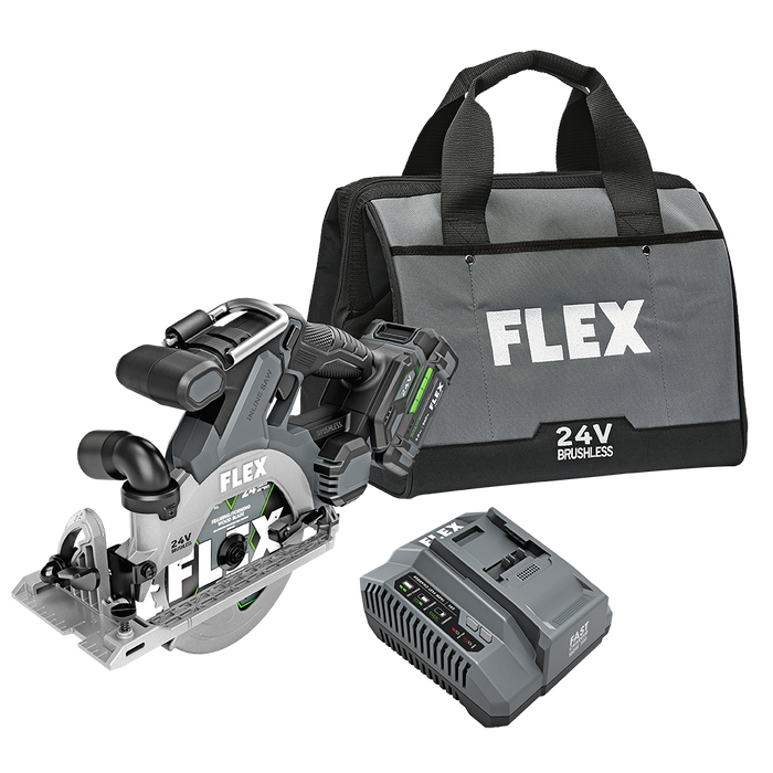 FLEX 24V 6-1/2 In. In-Line Circular Saw Kit