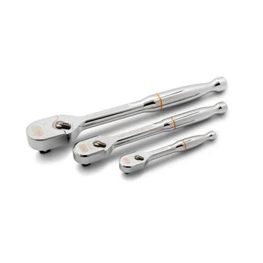 GEARWRENCH 3 Piece 1/4", 3/8" and 1/2" Drive 120XP Full Polish Teardrop Ratchet Set | 81206XP