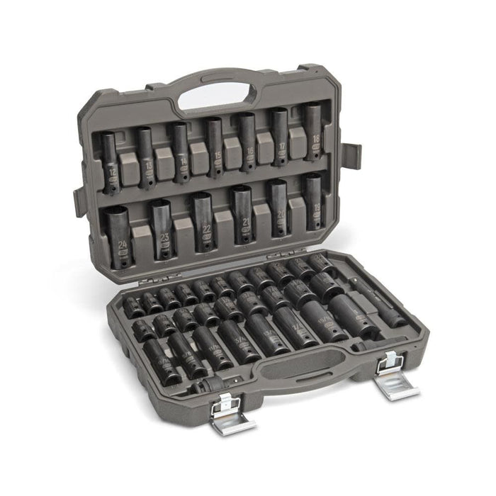 GEARWRENCH 44 Piece 1/2" Drive 6 Point Standard/Deep SAE/Metric Impact Socket Set