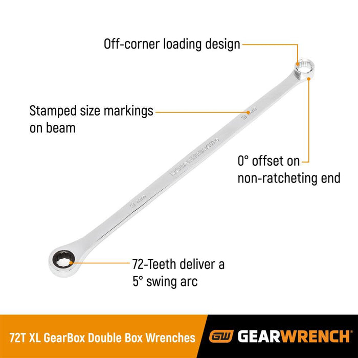 GEARWRENCH 13 Pc 12 Point XL GearBox Double Box Ratcheting SAE Wrench Set