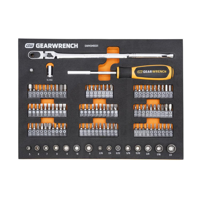 GEARWRENCH 1/4 in Drive Slim Head Mechanics Tool Set in Foam Storage Tray 105pc