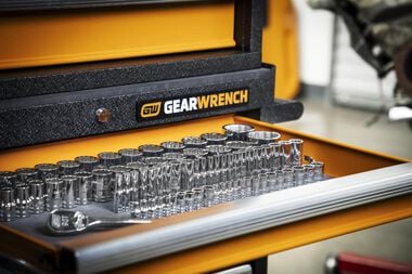 GEARWRENCH 176 Piece 1/4 Inch, 3/8 Inch & 1/2 Inch Drive 12 Point Standard and Deep SAE/Metric Master Socket Set - 89074