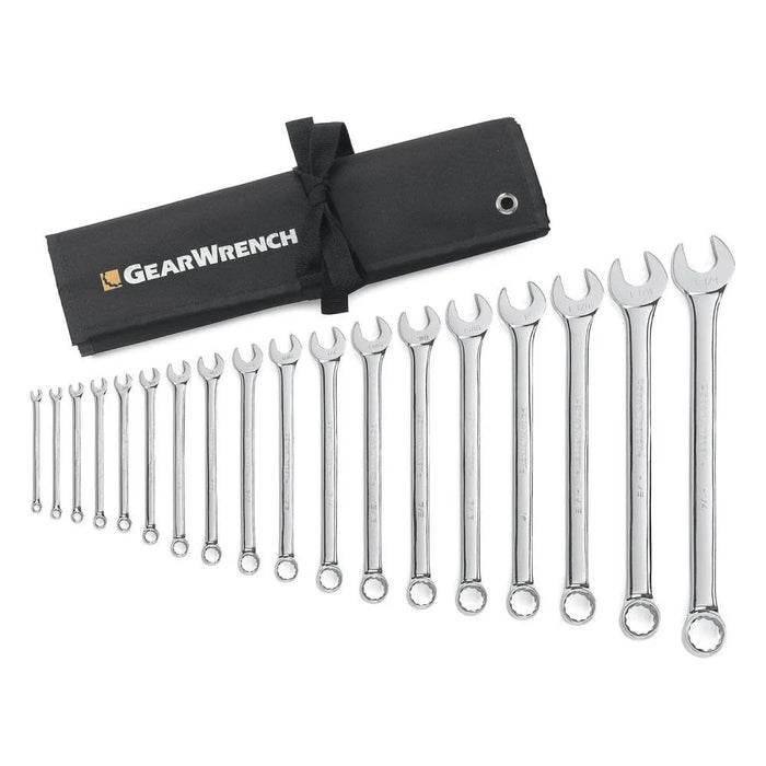 GEARWRENCH 18 Pc. 12 Pt. Combination Wrench Set, Long Pattern, SAE | 81917