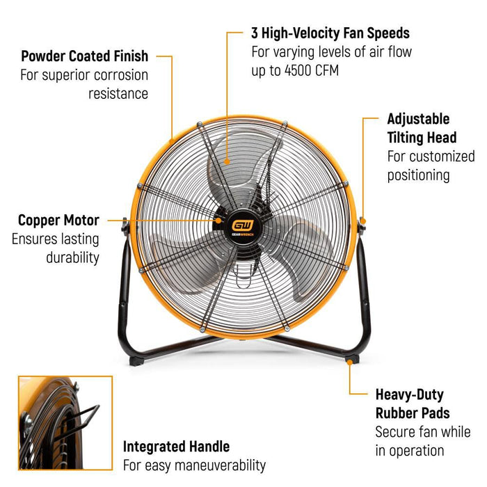 GEARWRENCH 20" 3-Speed High Velocity Shop Fan | GWSFAN20