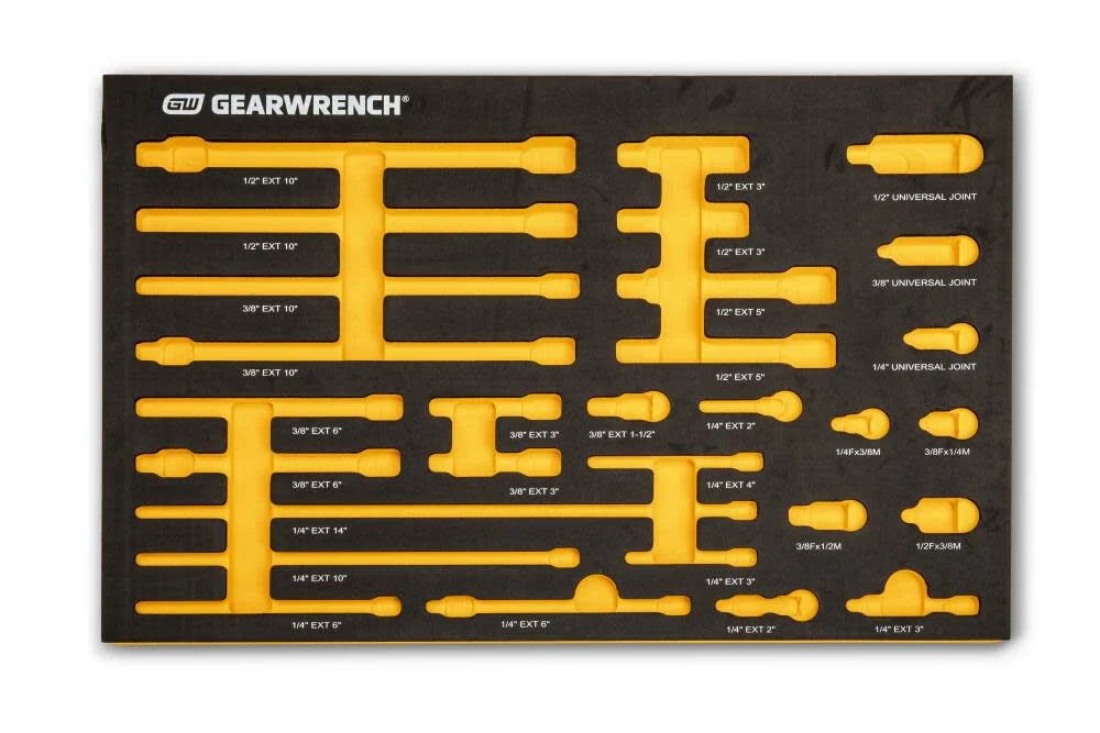 GEARWRENCH Chrome Tool Accessories Set 1/4in 3/8in 1/2in Drive 29pc