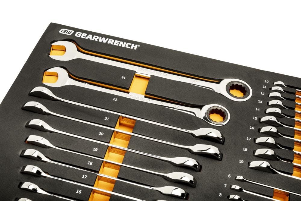 GEARWRENCH Metric Ratcheting Wrench Set 28pc