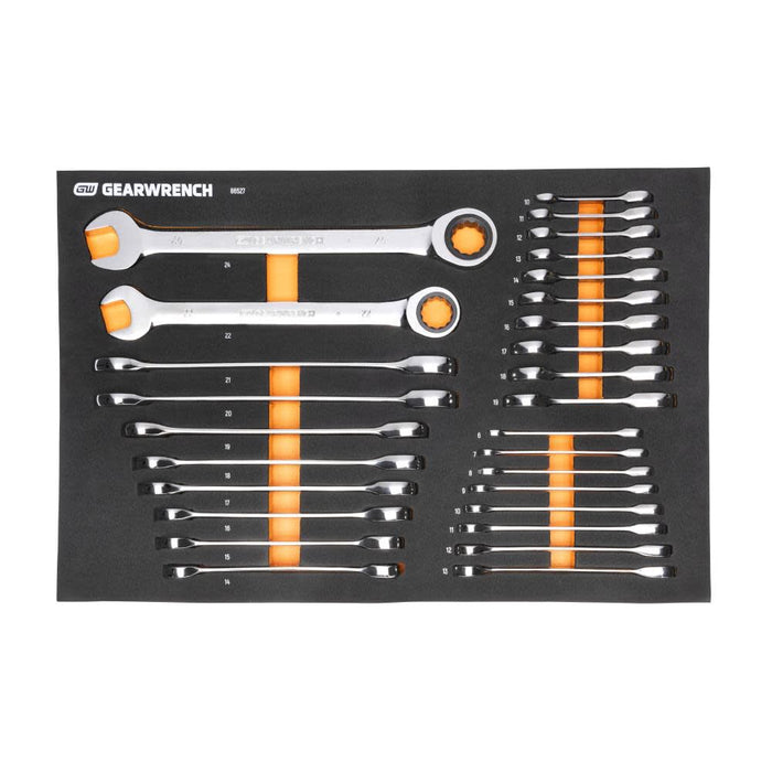 GEARWRENCH Metric Ratcheting Wrench Set 28pc