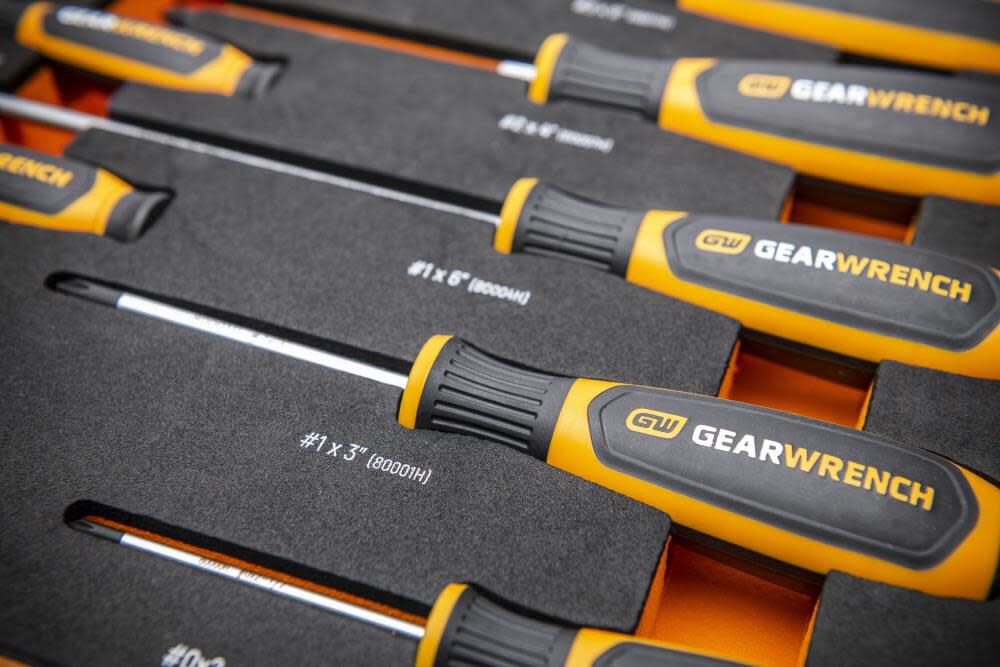 GEARWRENCH Phillips Dual Material Screwdriver Set in Foam Storage Tray 9pc