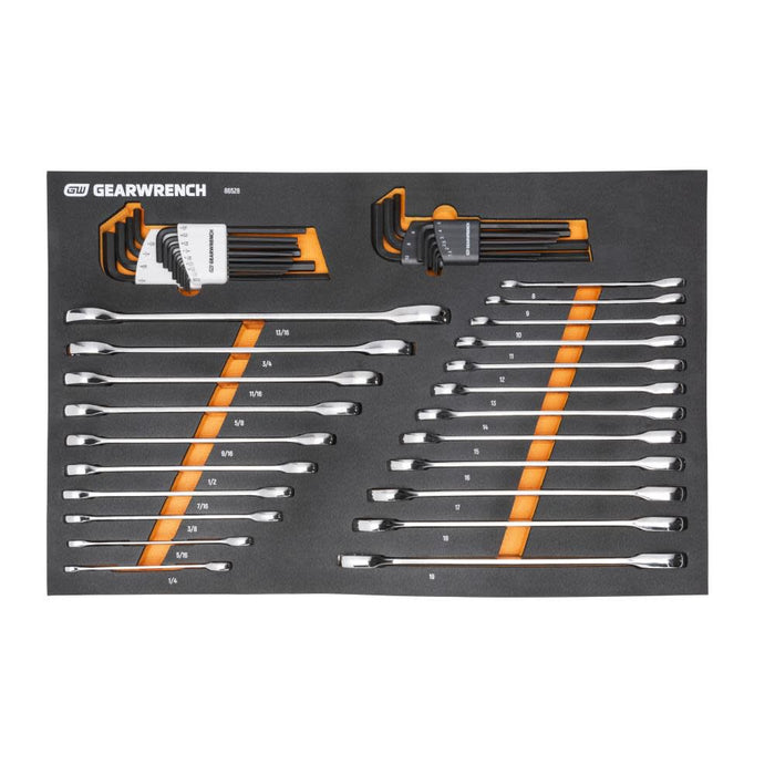 GEARWRENCH 44-Piece (86528) 90-Tooth SAE/Metric Ratcheting Wrench and Hex Key Set