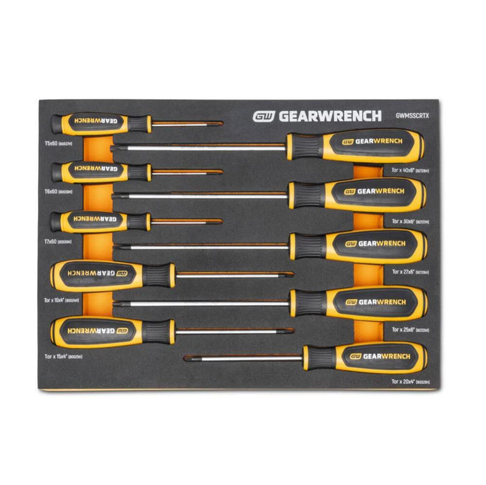 GEARWRENCH Torx Dual Material Screwdriver Set in Foam Storage Tray 10pc