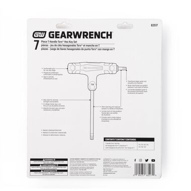 GEARWRENCH 7 Piece T-Handle Torx Key Set | 83517