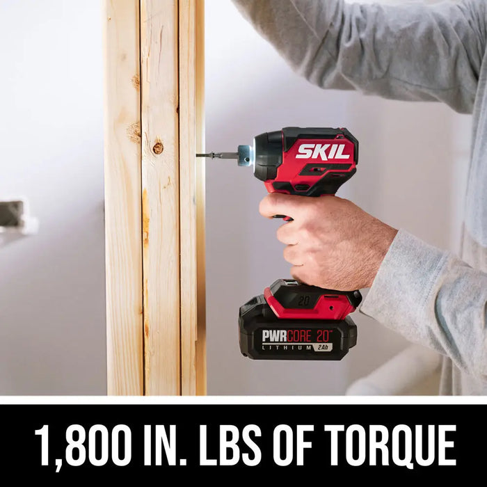 SKIL PWRCORE 20️ Brushless 20V 1/4 In. Compact Hex Impact Driver Kit