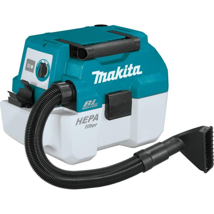 Makita XCV11Z 18V LXT Lithium-Ion Brushless Cordless 2 Gallon HEPA Filter Portable Wet/Dry Dust Extractor/Vacuum, Tool Only