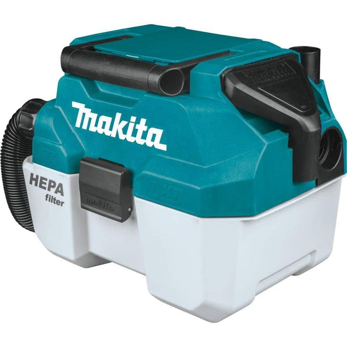 Makita XCV11Z 18V LXT Lithium-Ion Brushless Cordless 2 Gallon HEPA Filter Portable Wet/Dry Dust Extractor/Vacuum, Tool Only