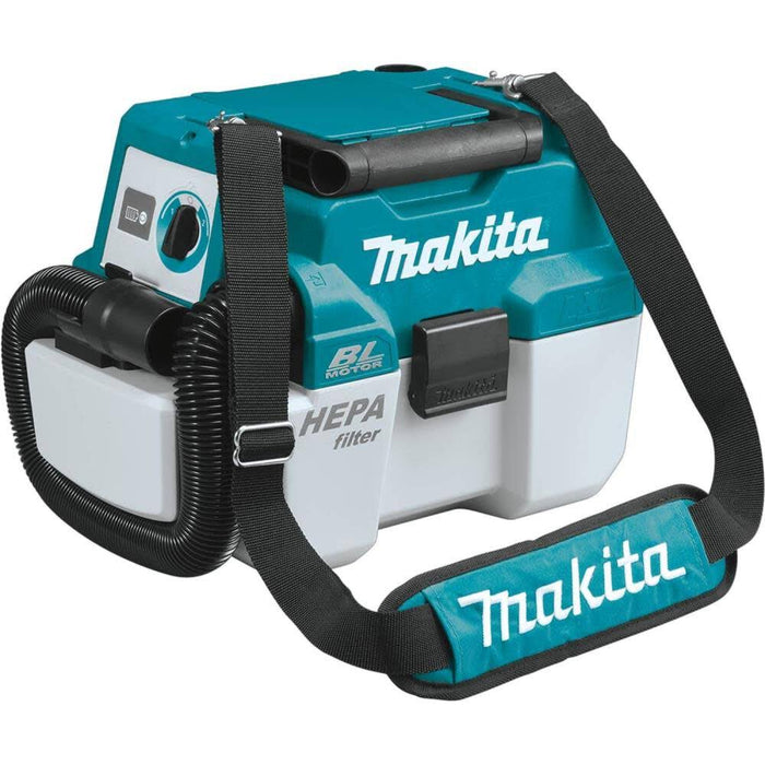 Makita XCV11Z 18V LXT Lithium-Ion Brushless Cordless 2 Gallon HEPA Filter Portable Wet/Dry Dust Extractor/Vacuum, Tool Only