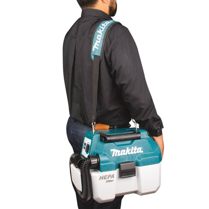 Makita XCV11Z 18V LXT Lithium-Ion Brushless Cordless 2 Gallon HEPA Filter Portable Wet/Dry Dust Extractor/Vacuum, Tool Only