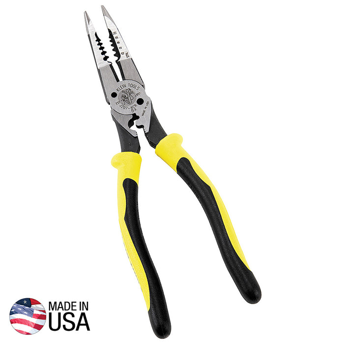 Klein Tools J207-8CR Needle Nose Pliers are All-Purpose Linesman Pliers, Made in USA, Crimping, Looping, Cutting, Stripping, Crimping, Shearing